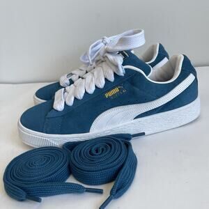 Puma Suede XL Me's Lace Up Sneakers Casual Shoes Size 11 Ocean Tropic Blue White